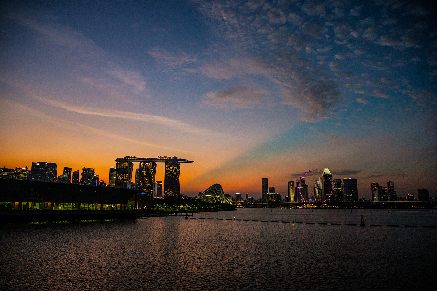 Singapore at nightfall