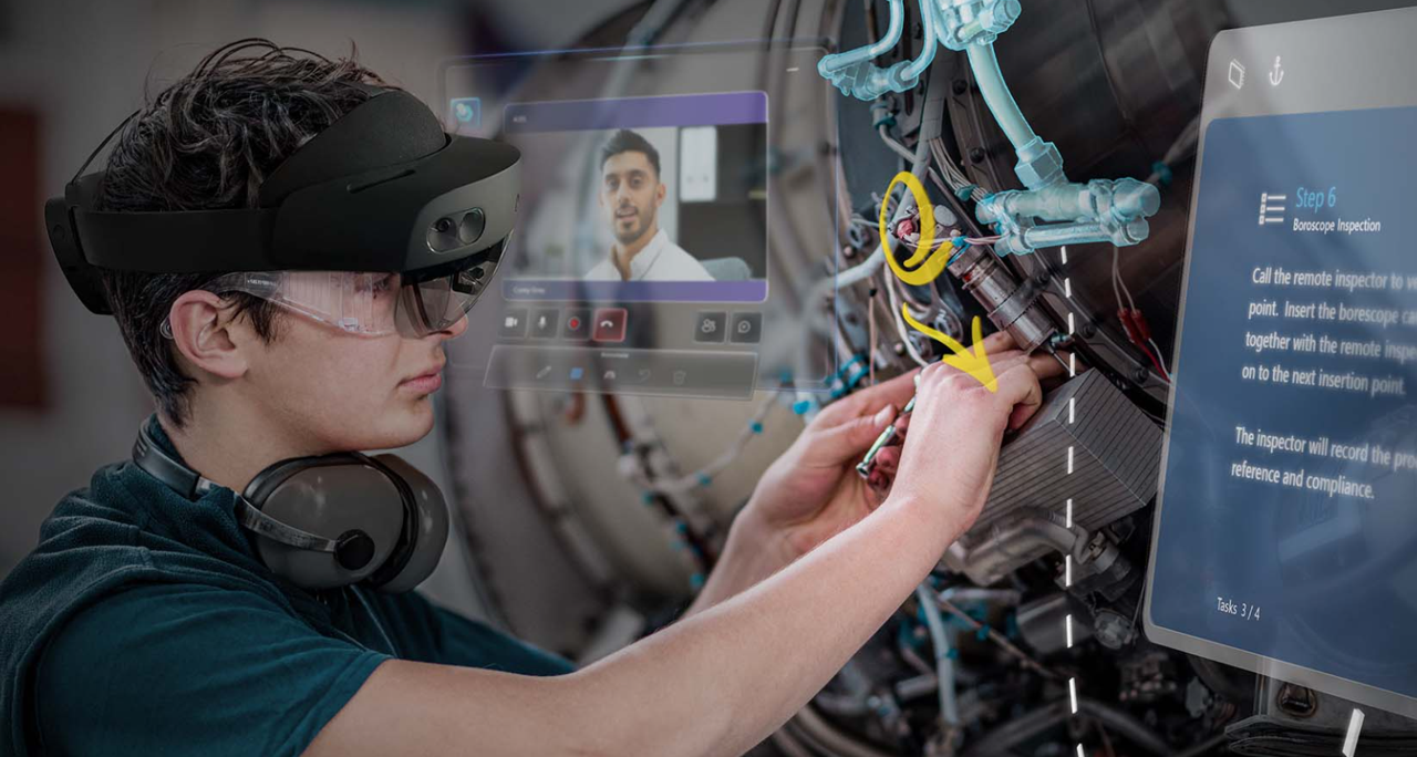 Worker using HoloLens