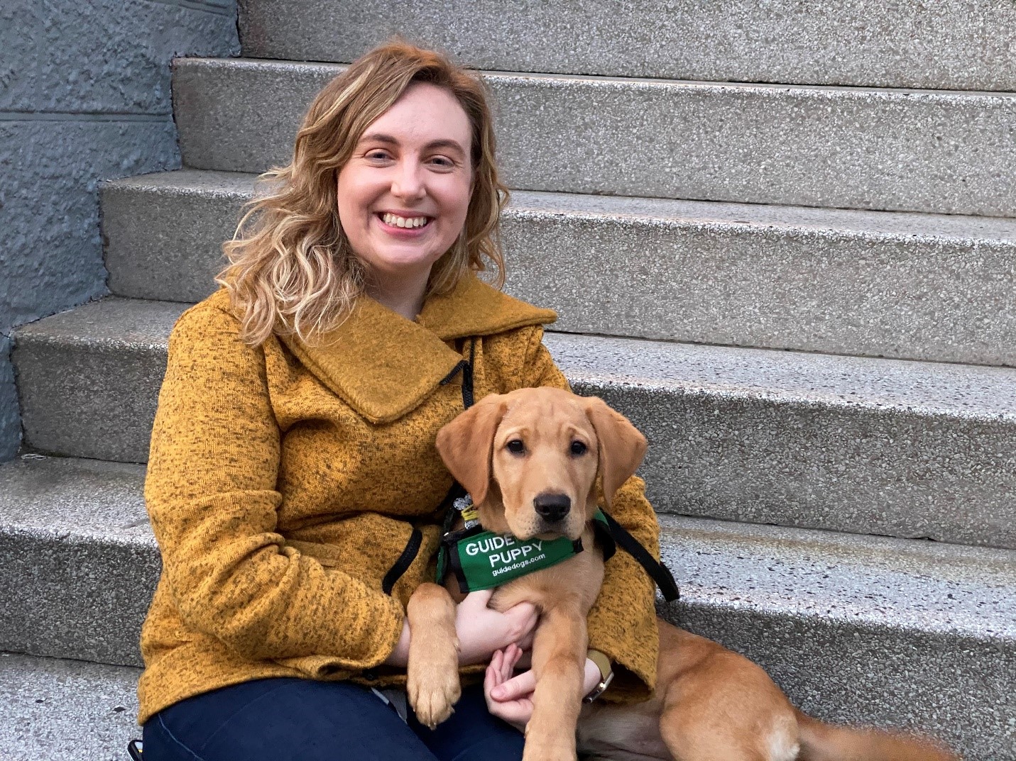 christine matheney with puppy