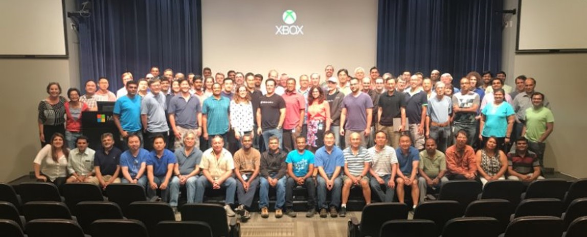 Members of the Xbox console team with Phil Spencer, head of Microsoft Gaming.