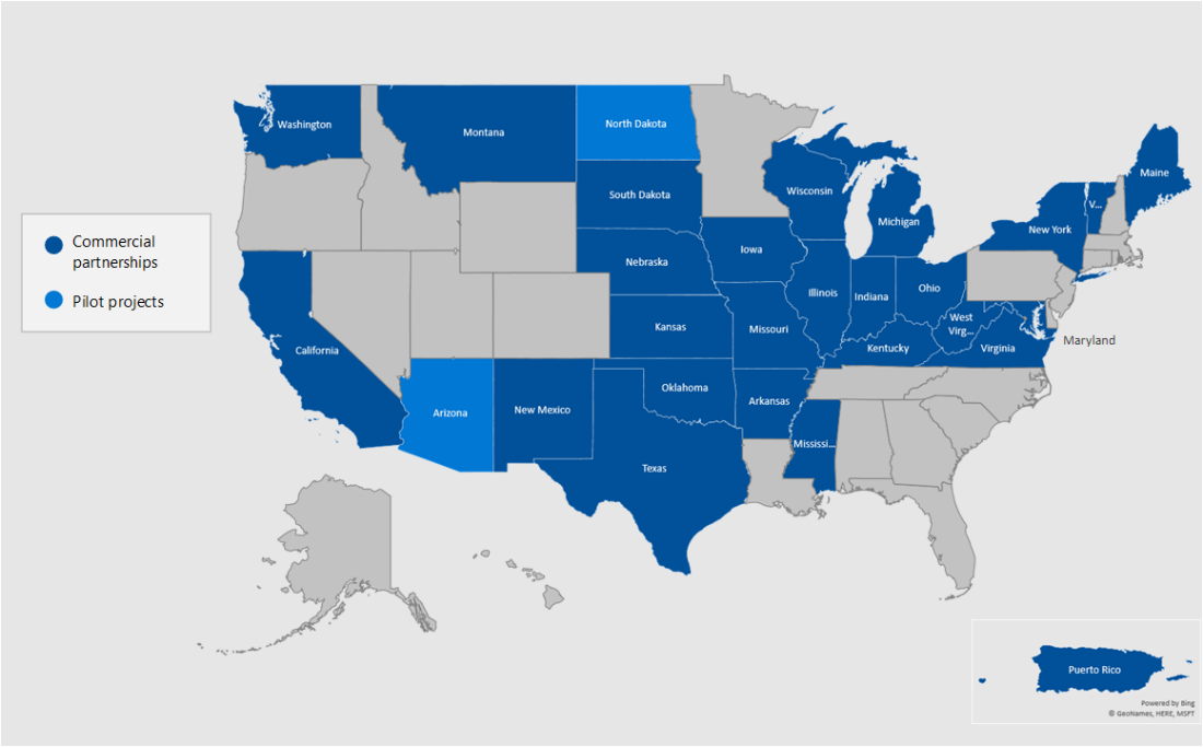 Map of the U.S.