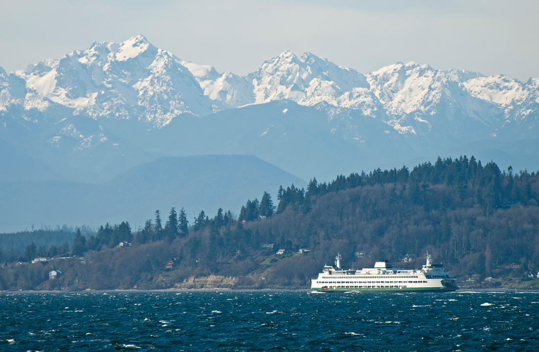 The Olympics Ferry on Puget Sound, Washington