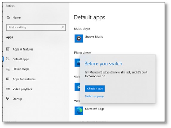 default app settings
